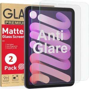 Ambison 2 Pack Matte Glass Screen Protector Designed for iPad Mini A17 Pro 2024 & iPad Mini 6 2021 8.3", Anti-Glare/Easy Installation/Smooth as Silk, Tempered Glass for iPad Mini 7/6th Generation