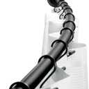 iDesign Curved Metal Shower Curtain Rod, Adjustable Customizable Curtain Rod for Bathtub, Stall, Closet, Doorway, 41-72 Inches, Matte Black,79077