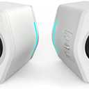 G2000 32W PC Computer Speakers for Gaming Desktop PC Laptop Mac Computer Woofer Speakers Bluetooth USB 3.5mm AUX Inputs RGB Lights Multimedia Speakers White