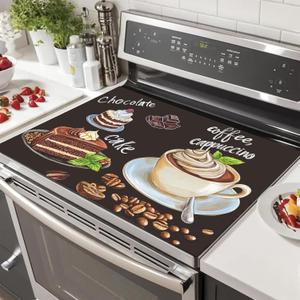 HOMETITUTE Coffee Chocolate Cake Stove Cover 28x20 Heat Resistant Mat