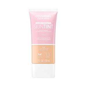 COVERGIRL Clean Fresh Nourishing Skin Tint, 550 Light/Medium, Liquid Foundation, Dewy Finish, Infused with Coconut & Aloe, Vegan Formula (1 Fl Oz (Pack of 1))