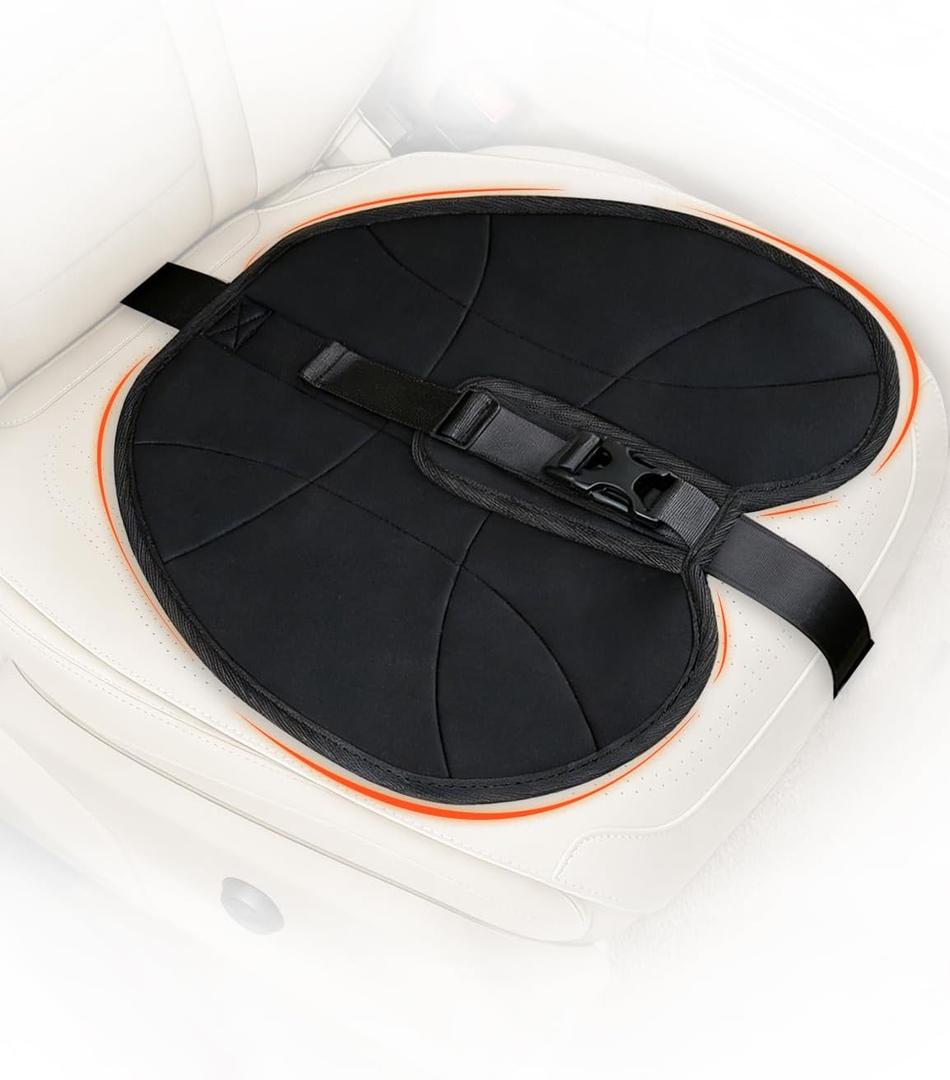Pregnancy Seat Cushion Cover, Car Front Seat Cover with Strap Adjuster for Pregnant Women, Expectant Mothers & Abdominal Recovery  Relieves Pressure, Improves Comfort (Black)