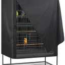 Explore Land Bird Universal Pet Cage Cover Good Night for Cats, Mink, Totoro, Parakeet, Parrot and Small Animals (Black, Large)