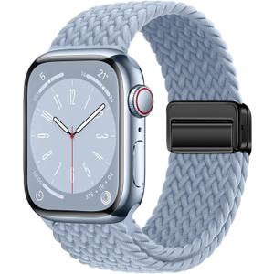 Qimela Sport Loop Compatible with Apple Watch Band 38mm 40mm 41mm 42mm 44mm 45mm 46mm 49mm for Women Men,Magnetic Strap Stretchy Braided Wristband for iWatch Series 11 10 9 8 7 6 5 4 SE Ultra 3 2 1