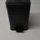 CEROELDA Small Trash Can with Lid-5L/1.3 Gal, Stainless Steel Outdoor Dog Poop Garbage Can-Farmhouse Retro Metal Waste Bin w/Step Pedal for Bathroom Bedroom Office-Soft Close-Black