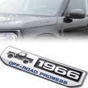 5.5" Badge Emblem for Bronco, 1966 Off-Road Prowess, Stainless Steel, 3D Emblem for Tailgate and Sides Compatible with Bronco & Bronco Sport 2021 2022 2023 2024 Accessories (Silver & Black)