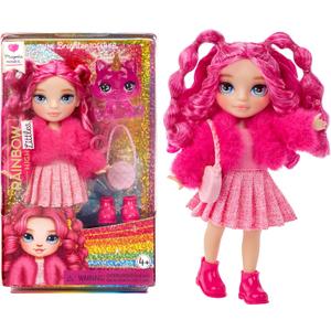 Rainbow High Littles  Magenta Monroe, Pink 5.5" Posable Small Doll with Purse, Magical Pet Kitty, Girls Toy Gift, Kids Ages 4-12 Years (One Size)