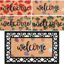 4 Pcs Easter Doormat Insert Spring Holiday Door Mat Interchangeable Doormat Inserts Entrance Welcome Valentine's Day Mardi Gras St. Patrick's Day Mats 22 X 10 Inch Non Slip Door Mat Gifts