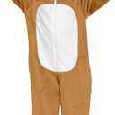 IIMMER Christmas Big Boys Boys Fleece Cute Brown Reindeer Jumpsuit with Hood for Girls Zipper Xmas Cute Animal Deer Outfit 11-12 Years
