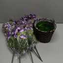 Artificial Fake Hanging Hibiscus Flowers Plants Baskets for Outdoor Decoration, Faux Silk Hibiscus Long Vines in Planter UV Resistant Realistic Flowers for Outside Porch Patio Home Decor, Darkpurple