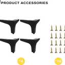 AODIOU Furniture Legs Metal Feet: Cabinet Legs 4 Inch Triangle Feet Replacement Dresser Legs Set of 4