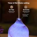 Essential Oil Diffuser Hand Blown Glass Aromatherapy Diffuser - Ultrasonic Cool Mist Scent Aroma Diffuser, Whisper Quiet with Auto Shut-Off, Timer Setting &7 Colors Night Light for Home