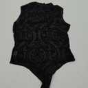 Lrady Women's Sheer Mesh Turtleneck Neck See Through Leotard Bodysuit Body Tops (Medium, Black-12)