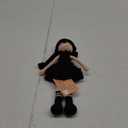 Tiny Things Wednesday Addams Style Handmade Crochet Knitted Doll, Halloween Accessory, Wednesday Addams Toy for Horror Lovers, Horror and Cuteness Together 12.6 in
