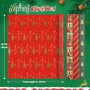 Panigkids Christmas Wrapping Paper(Including Jute Twine), 4 Rolls vintage wrapping paper with Geometric Stripes, Tree & Snowflakes Designs for Christmas Gift Wrap, Thanksgiving & Holiday & Party , 16.9'' x 16.4' (Green)