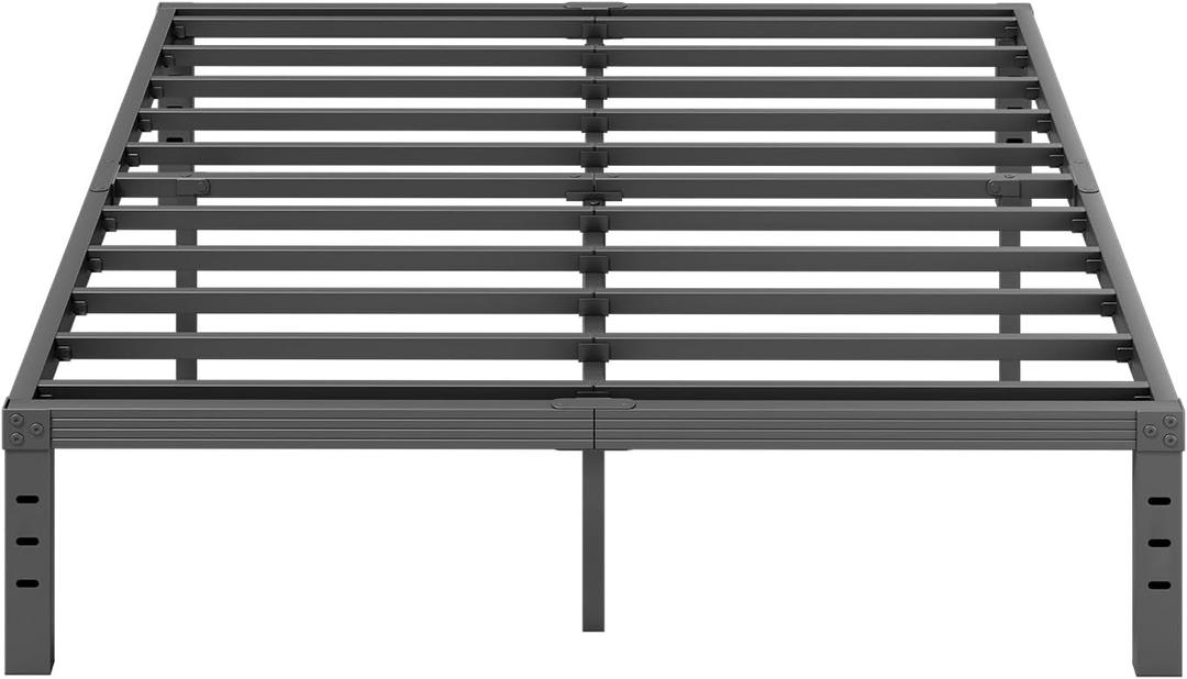 14 Inch High Metal Queen Bed Frame, Platform Bed Frame Queen Size No Box Spring Needed, Easy Assembly, Noise Free, Sturdy, Black
