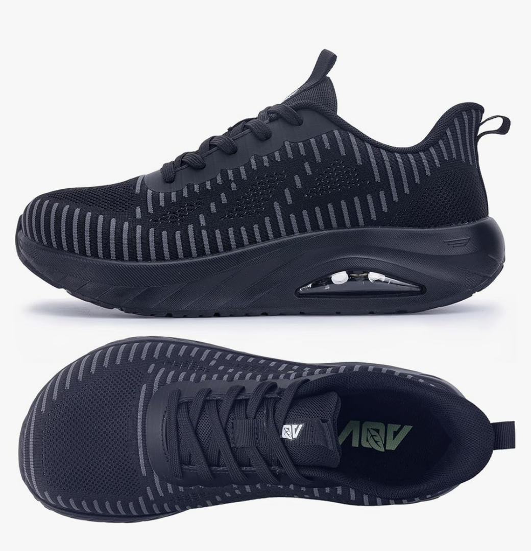 GOOBON Men's Wide Toe Box Walking Shoes with Arch Support Orthotic Tennis Sneakers for Plantar Fasciitis Bunions Flat Feet, 11