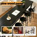 47in Black Industrial Long Bar Table | Solid Wood Farmhouse Bar Height Table,Rectangular High Top Kitchen & Dining Tables, for Kitchen Coffee Shop