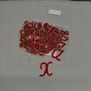 62 Pcs Rhinestone Letter Stickers Crystal Alphabet A-Z Self-Adhesive Letter Patches Bling Glitter Stickers Iron on Letters for Clothing Craft Decor Red