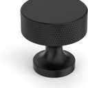 10 Pack 1-1/5"(30mm) Cabinet Knobs Black Kitchen Cabinet Knobs for Dresser Knurled Drawers Pulls Matte Black Hardware for Cabinets (Flat Round Knobs)