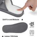 SHIBEVER Women's Slippers Fuzzy Open Toe Slip On Indoor House Shoes Comfy Bedroom Women Slippers (7.5-8, 71 Gray)