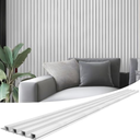 Art3d 8-Pack 96 x 6in. WPC Acoustic Slat Wall Panel for Modern Interior Decor, TV Background, Living Room, Matte White
