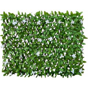 Expandable Privacy Fence, White Orchid, 120 x 22 in