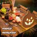 Flutesan 1 Pc Halloween Wooden Light up Pumpkin Table Centerpiece Decoration Battery Operated Pumpkin for Thanksgiving Halloween Home Kitchen Desk Tabletop Fireplace Indoor Outdoor Decor
