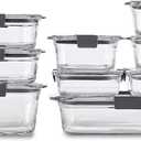 Rubbermaid Brilliance Plastic Food Storage Container Set Clear: Microwave, Dishwasher & Freezer Safe
