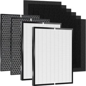 10-Pack 3000 Replacement Filters Compatible AD3000 Air Purifi-er, 3000,3000M, 3000Pro Air Purifi-er,2 air filter, 2 Activated Carbn and 6 Extra Carbn Pre-Filters