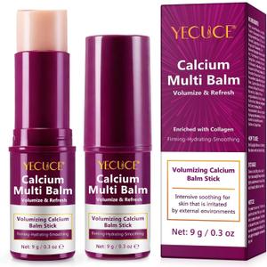 Calcium Smooth Multi-Balm, Calcium Volume Multi Balm Anti-Aging, Collagen Moisturing Calcium-MultiBalm Stick, Firming & Moisturizing, Hydrating, Reduce Fine Lines, Suitable for Eyes, Neck, Face (2)