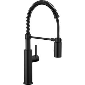 Delta Faucet Antoni Black Kitchen with Pull Down Sprayer, Commercial Style Sink Faucet, Faucets for Sinks, Single-Handle, Magnetic Docking Spray Head, 18803-BL-DST, Matte Black