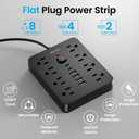 Surge Protector Power Strip, 8 Outlets(1250W/10A), 6 USB Charging Ports(2 USB C), 6FT Flat Plug Extension Cord Outlet Extender with Overload Protection, ETL Certified for Office, Dorm Room