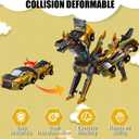 Aimery Collision Transforming Dinosaur Car Toy, 2 Magnetic Cars Convert into Dinosaur Toys,Dino Robot Toy, Boys Toys,Kids Toys, Party Birthday for Kids (Golden)