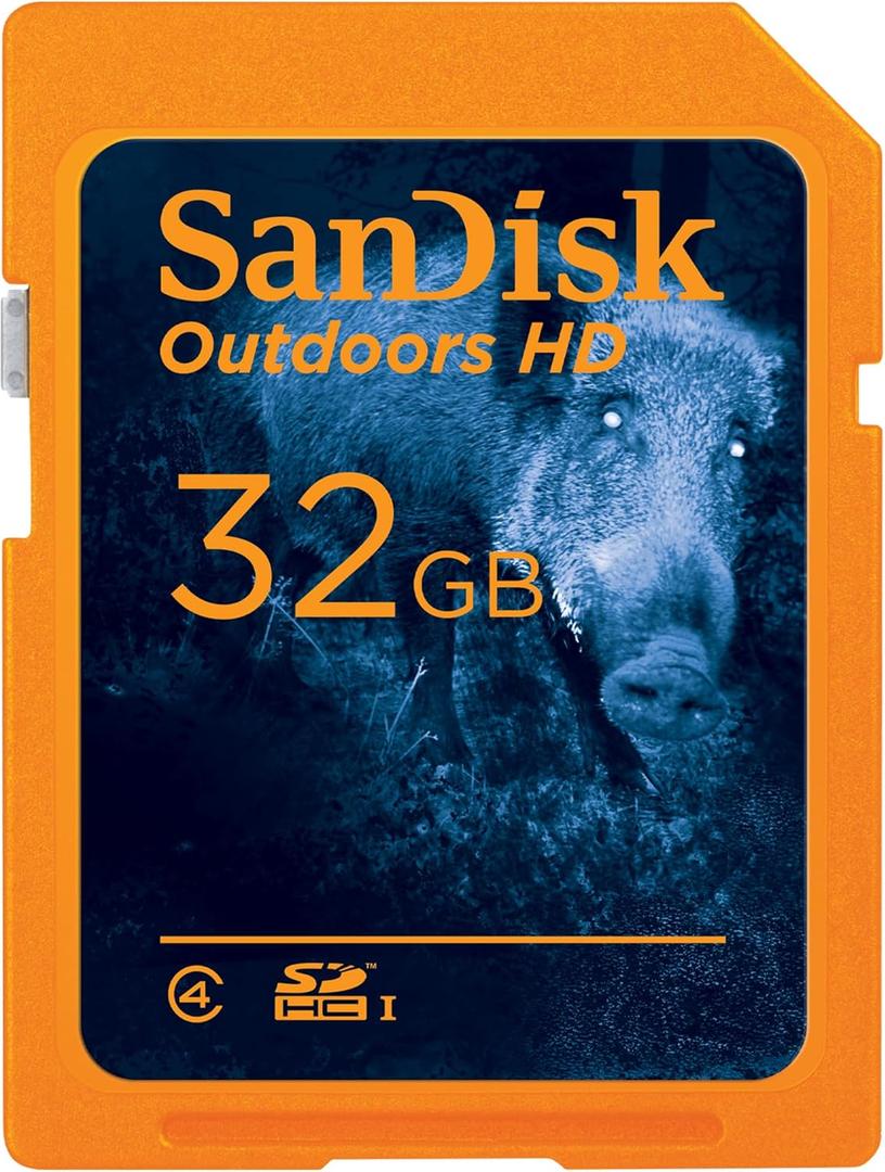 SANDISK 32GB 4-Pack Outdoors HD SDHC UHS-I Memory Card (4x32GB) - Up to 100MB/s, C4, Trail Camera SD Card - SDSDBNN-032G-GN6V4