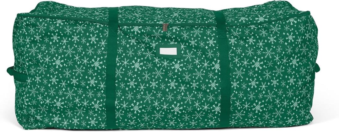 Covermates Keepsakes Christmas Tree Cinch Bag - Superior Protection, Cinch Straps, Fits Up to 9 to 11-Foot Tree - Holiday Storage, Green Snowflake (48W x 20D x 20H)