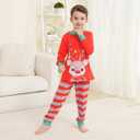 LIONVI Family Matching Christmas Pajamas Set Cotton Xmas Deer Holiday Pajamas Sleepwear Dad Mom Kids PJs (M)