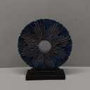 Blue Home Decor Sculpture, Above Kitchen Cabinet Decor Aesthetic, Living Room Decor Round Statue Medallion, Center Pieces Decoration for Table - Ideal Coffee Table Blue Bedroom, Office Desktop Decor