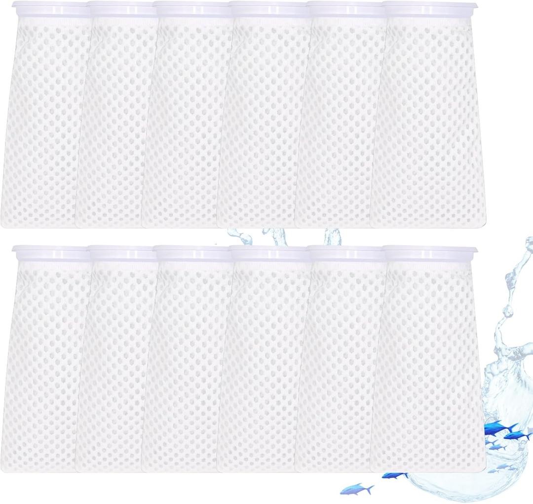 12 Pack 4 Inch Filter Sock, 150 Micron, Ring Honeycomb Filter Socks, Filter Socks for Saltwater Aquarium,Freshwater Aquarium Filter Bags, Filter Bags for Fish Tank