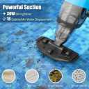 Pool Vacuum for Above Ground Pool, Cordless Handheld Rechargeable Pool Cleaner, 18 GPM Powerful Suction, 60 mins Runtime, 120m Fine Filter, Ideal for Inground Pool, Spa & Hot Tubs, Blue