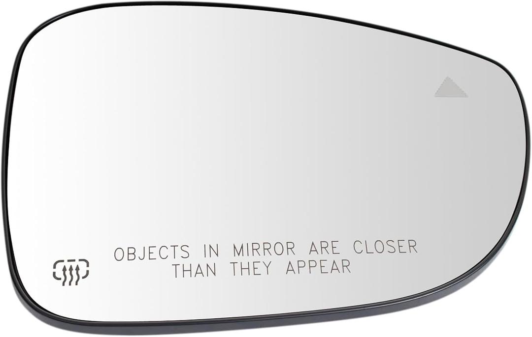 TRQ Passenger Side Mirror Glass Heated Blind Spot Indicator Convex Compatible with 2017-2024 Chrysler Pacifica 2020-2024 Chrysler Voyager CH1325135