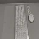 seenda Wireless Keyboard and Mouse Combo, Rechargeable Quiet Keyboard Mouse, Sleek and Ultra Thin Design, Full-Size with Number Pad for Windows, Laptop, PC, Notebook, Desktop- Silver and White