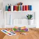 Sorbus 6-Piece Art Supply Storage Organizer Stackable Craft Storage with Hinged Lids Art, Yarn, Ribbon, Bead Organizers