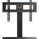 Perlegear Universal Swivel TV Stand Base for 32–70 inch TVs, Height Adjustable Table Top TV Stand Mount with Tilt, Tempered Glass Base, Holds up to 88 lbs, Max VESA 400x400mm, PGTVS26