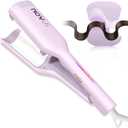 NOVUS Airflow Curling Iron for Lasting Curls - Ceramic Flat Iron Hair Straightener and Curler 2 in 1, Anti-Scald Curling Wand 1.25 Inch with 360° Cool Air, 4 Temps & Auto Shutdown, for Long Short Hair