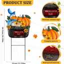 Thanksgiving Outdoor Decorations Metal Pumpkin Yard Stakes with Sunflower Pumpkin Welcome Fall Sign for Home Outside Garden Lawn Porch Thanksgiving Decorations