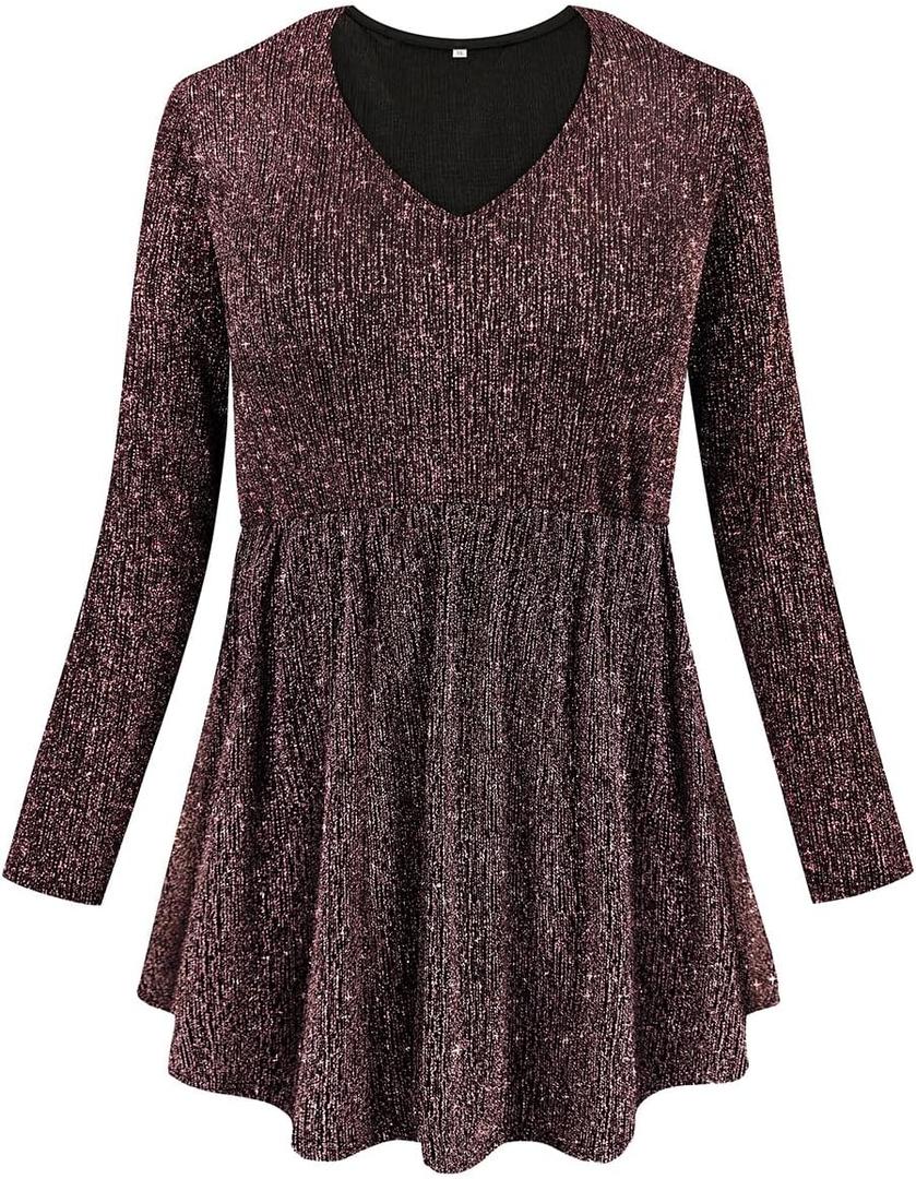 TIYOMI Plus Size Tunic for Women Long Sleeves Tops Flowy Hem Casual Floral Print Fall Winter Loose Fit Shirts XL-5XL 14W-28W (XX-Large, #9_ F136_ Sp _ Zis)
