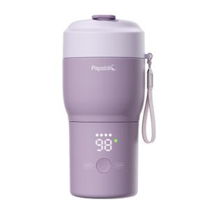 Papablic Portable Bottle Warmer Pro for Travel  Fast Heating, Built-in Sterilizer, 30W Fast Charge, 5-Temp Control, Easy-Clean Wide Mouth, Baby Milk Warmer for Breastmilk & Formula, Lilac Purple