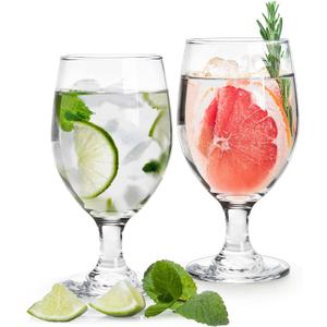 Bekith 12 Pack Goblet Party Glasses, 13-Ounce Classic Beverage Glass Juice Glasses, Clear
