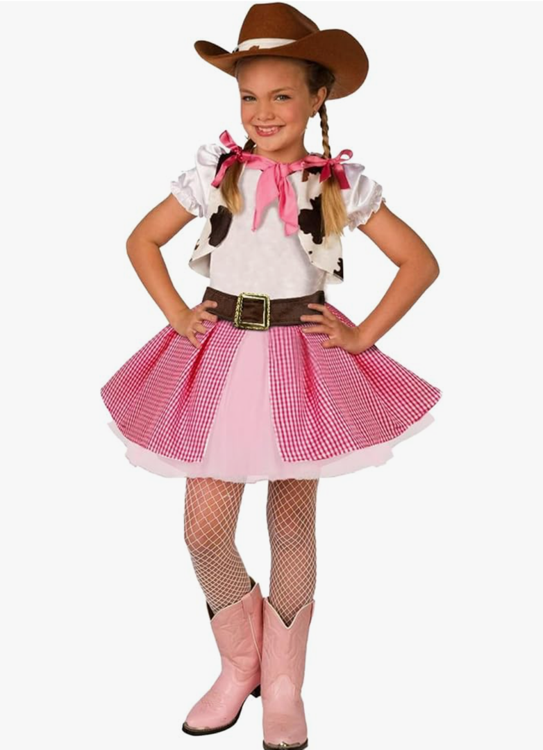 Morph Cowgirl Outfits for Girls, Cowgirl Costume for Girls, Halloween Costume Kids Medium